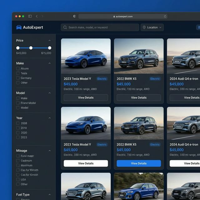 Car Search Engine vehicle browsing interface